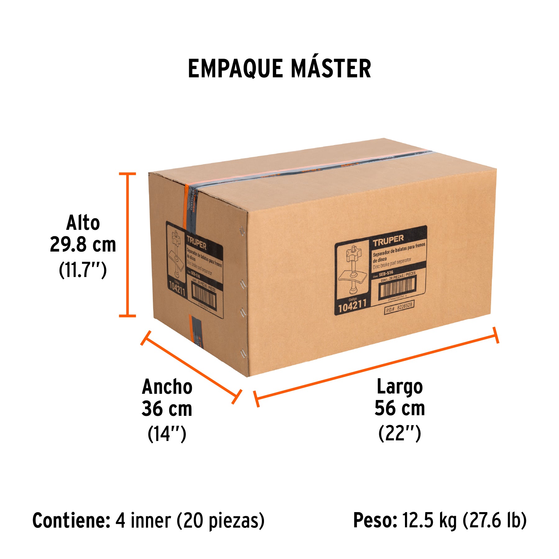 Separador de balatas para frenos de disco, TRUPER