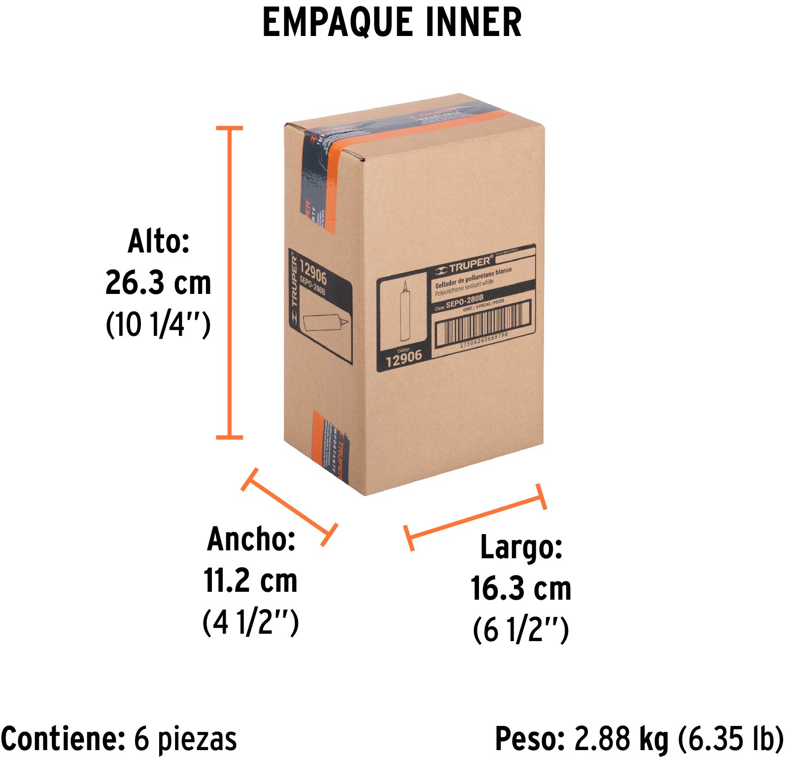Sellador de poliuretano, blanco, 280 ml