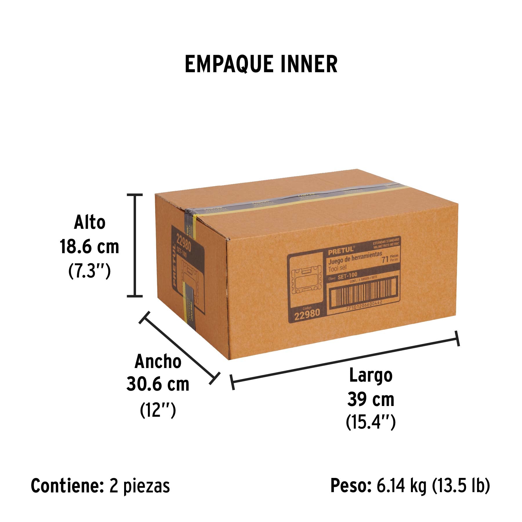 Set de herramientas para mecánica, 71 piezas, Pretul