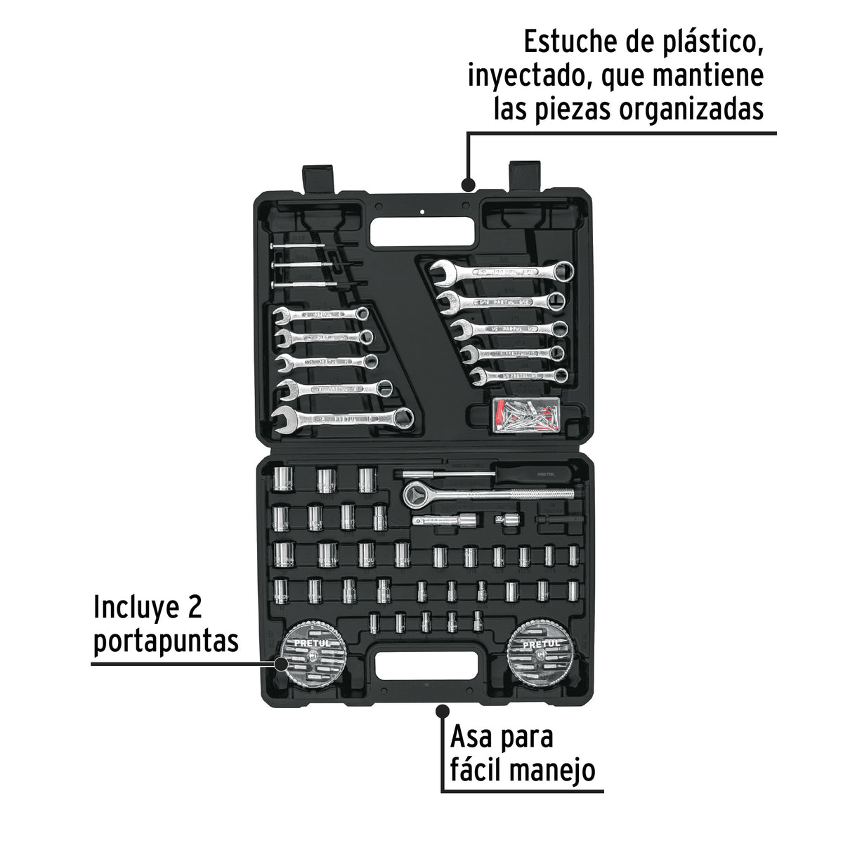 Set de herramientas para mecánica, 71 piezas, Pretul