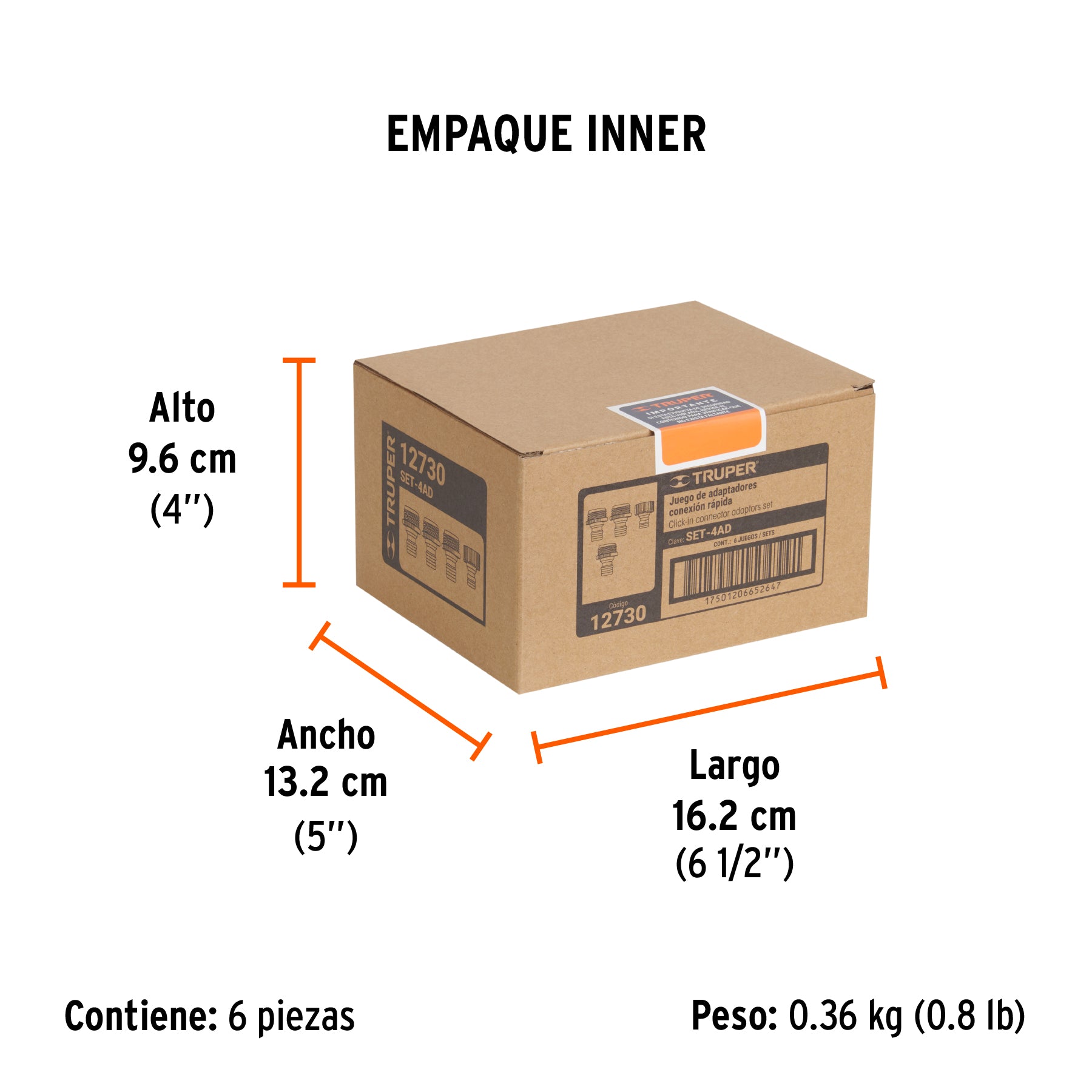 Set de 4 adaptadores para conectores click