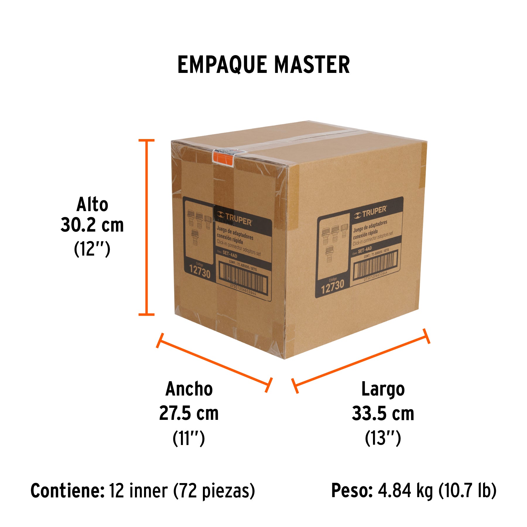 Set de 4 adaptadores para conectores click
