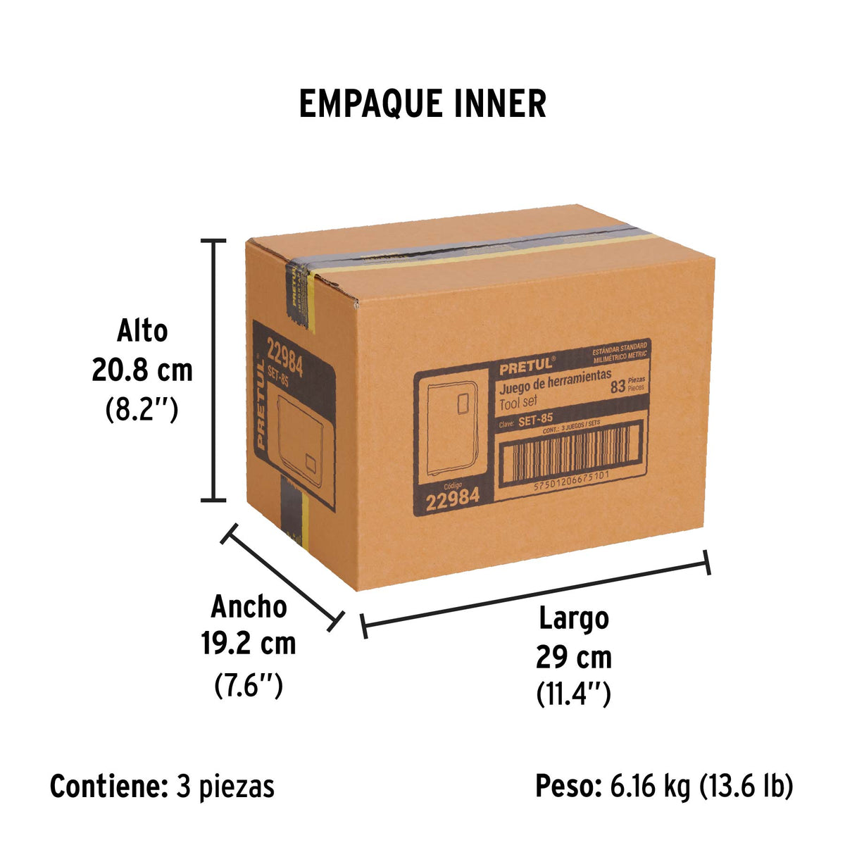 Set de herramientas para mecánica, 83 piezas, pretul