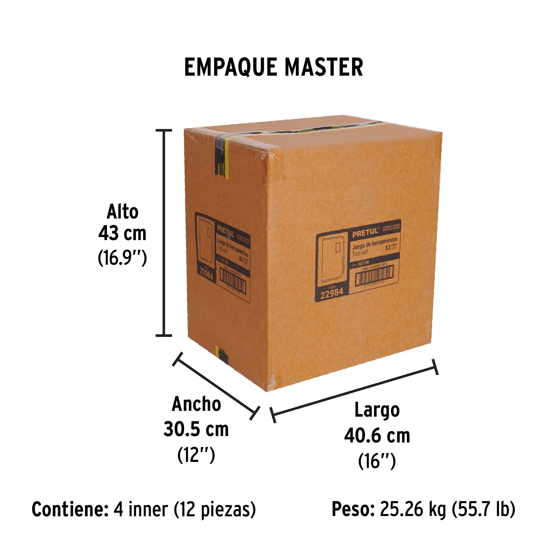 Set de herramientas para mecánica, 83 piezas, pretul