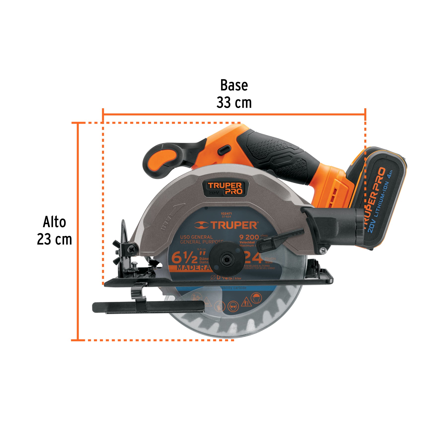 Sierra circular 6-1/2', 20V, 1 batería 4Ah, PRO