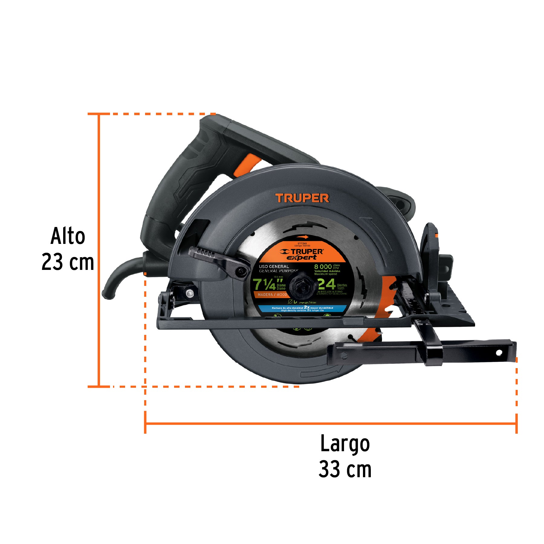 Sierra circular 7-1/4", industrial, 1800 W sustituye 11004