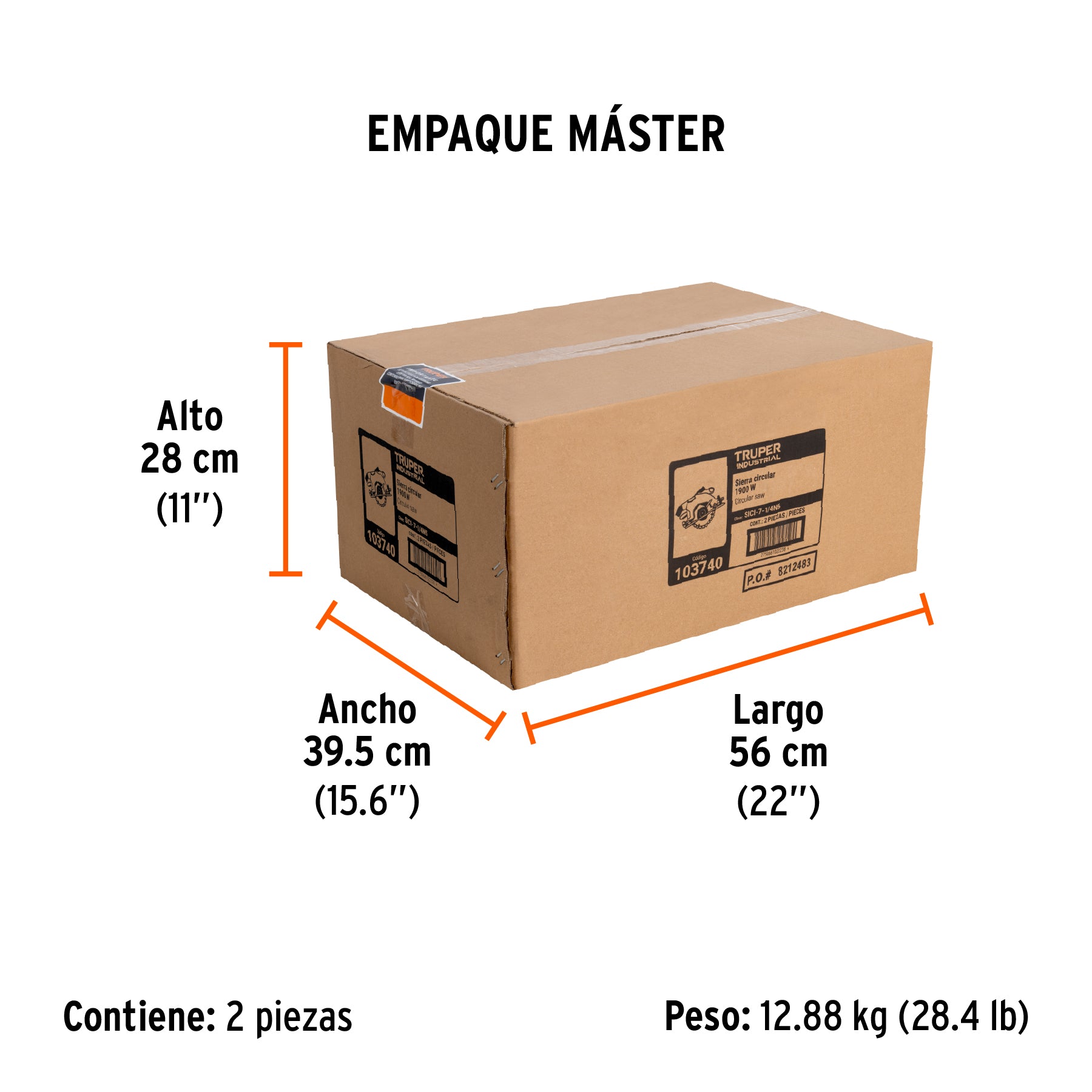 Sierra circular 7-1/4' 1900W, TRUPER INDUSTRIAL