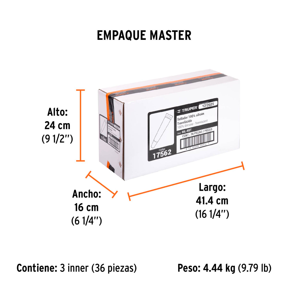 Sellador transparente, 100% de silicón, 85 gr