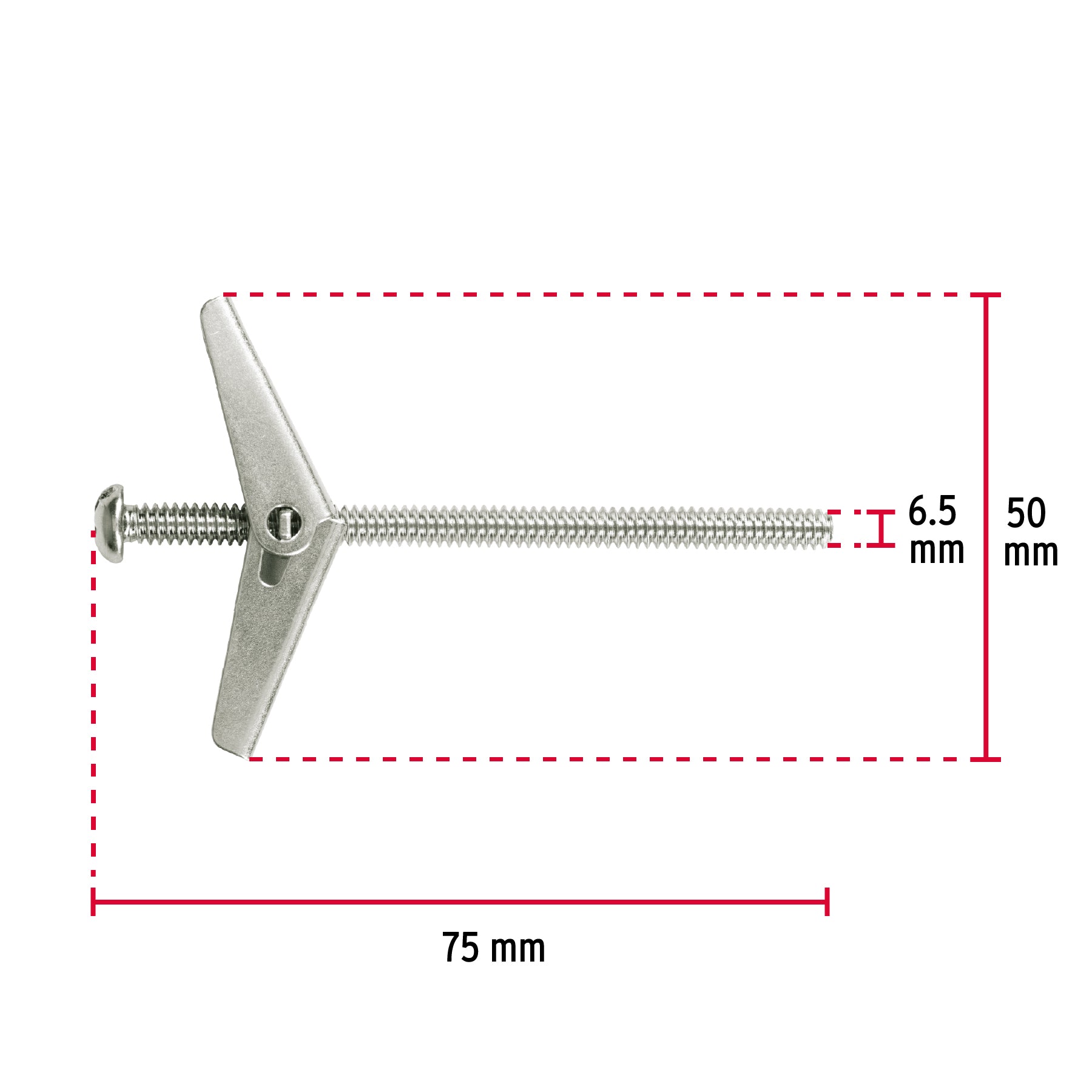 Sujetador tipo mariposa 3/16 X 3", bolsa 4 piezas