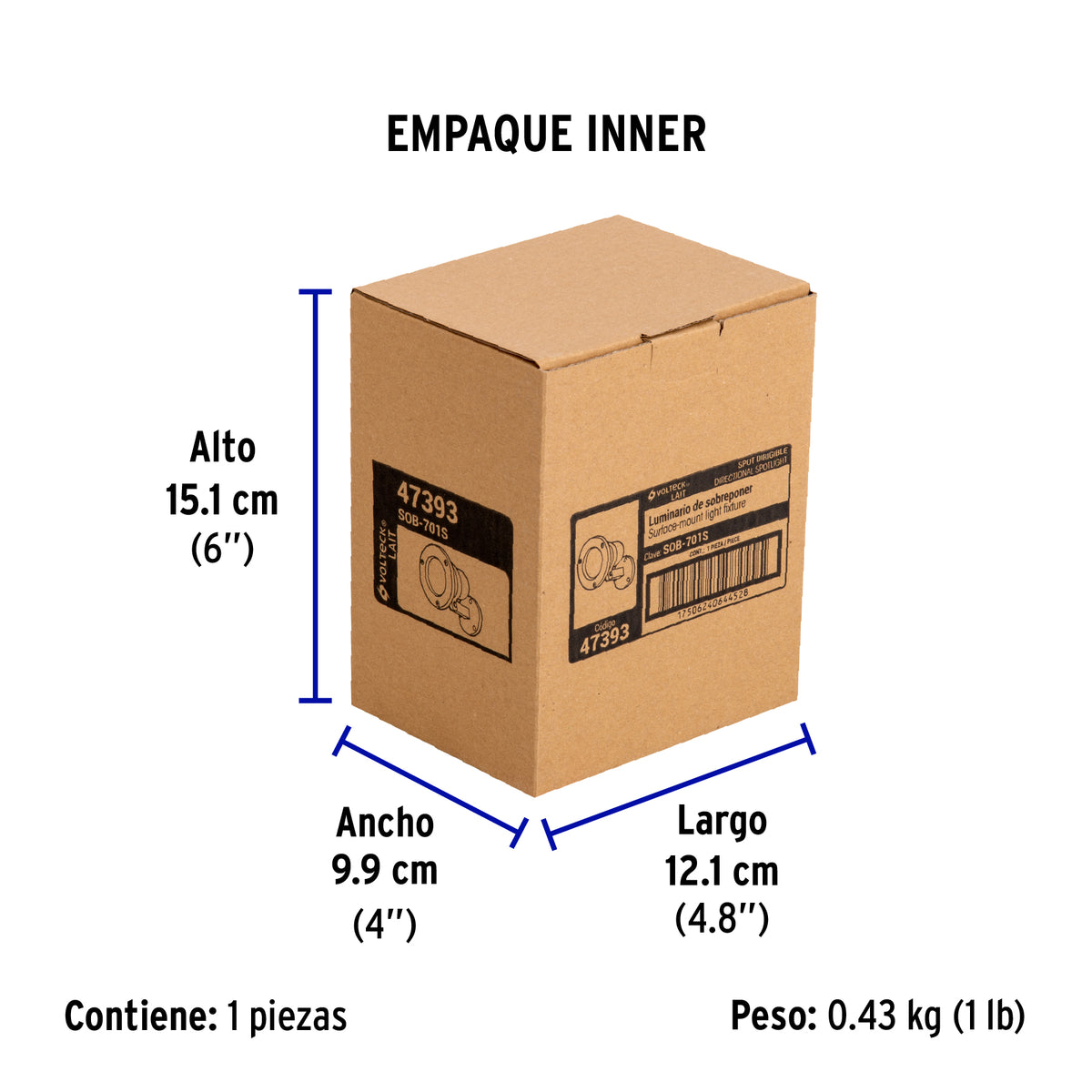 Sobrepuesto exterior, cilíndrico, spot, 1xMR16GU5.3