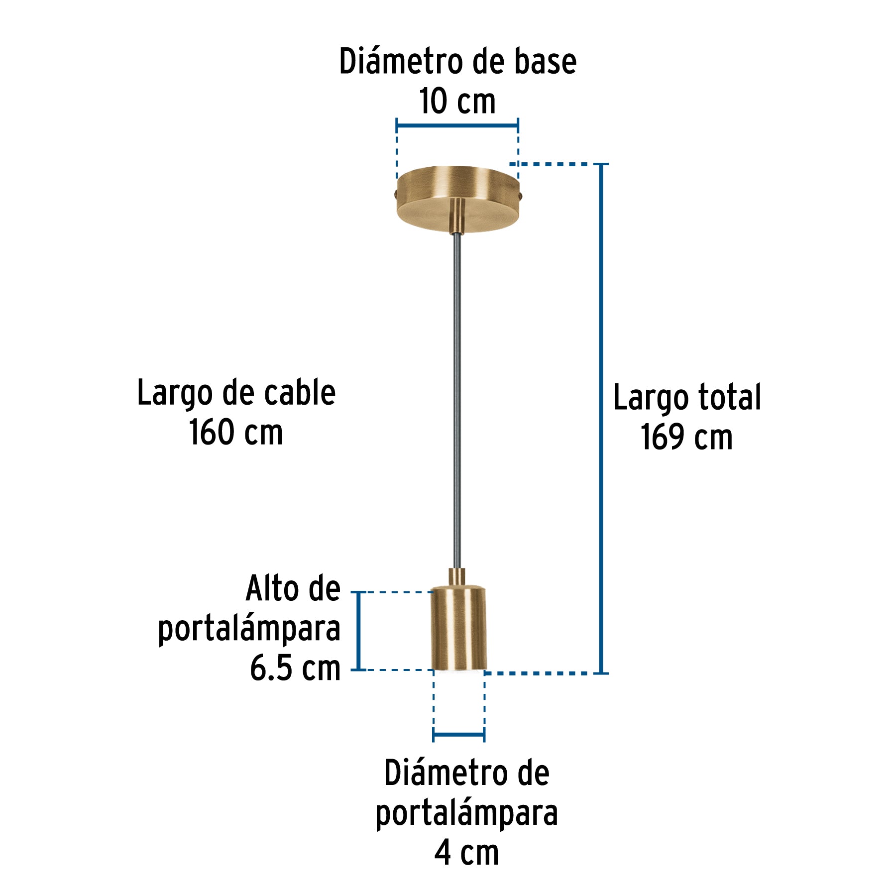 Socket colgante metálico, hierro antiguo, VOLTECK