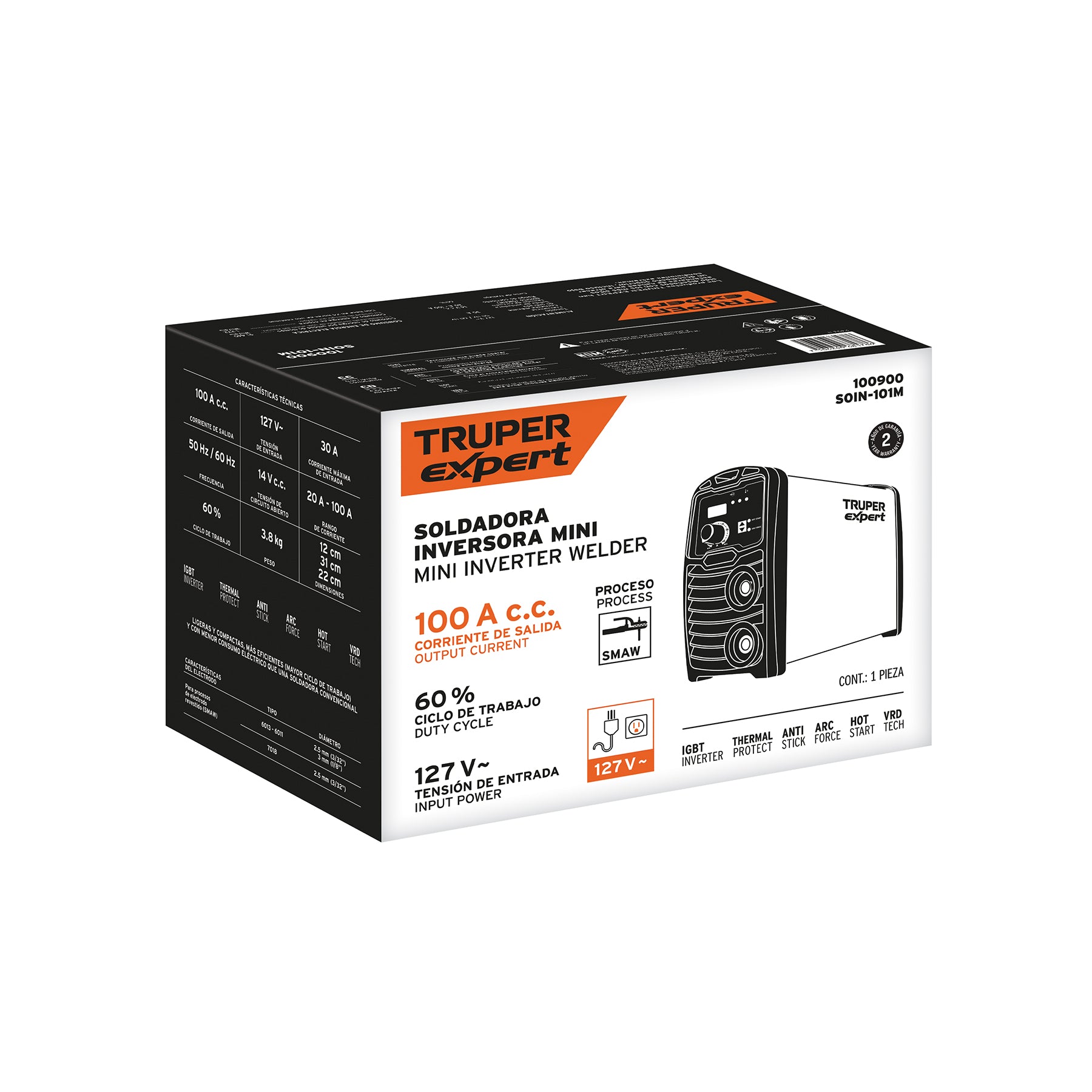Soldadora inversora mini, 100 A, 127 V