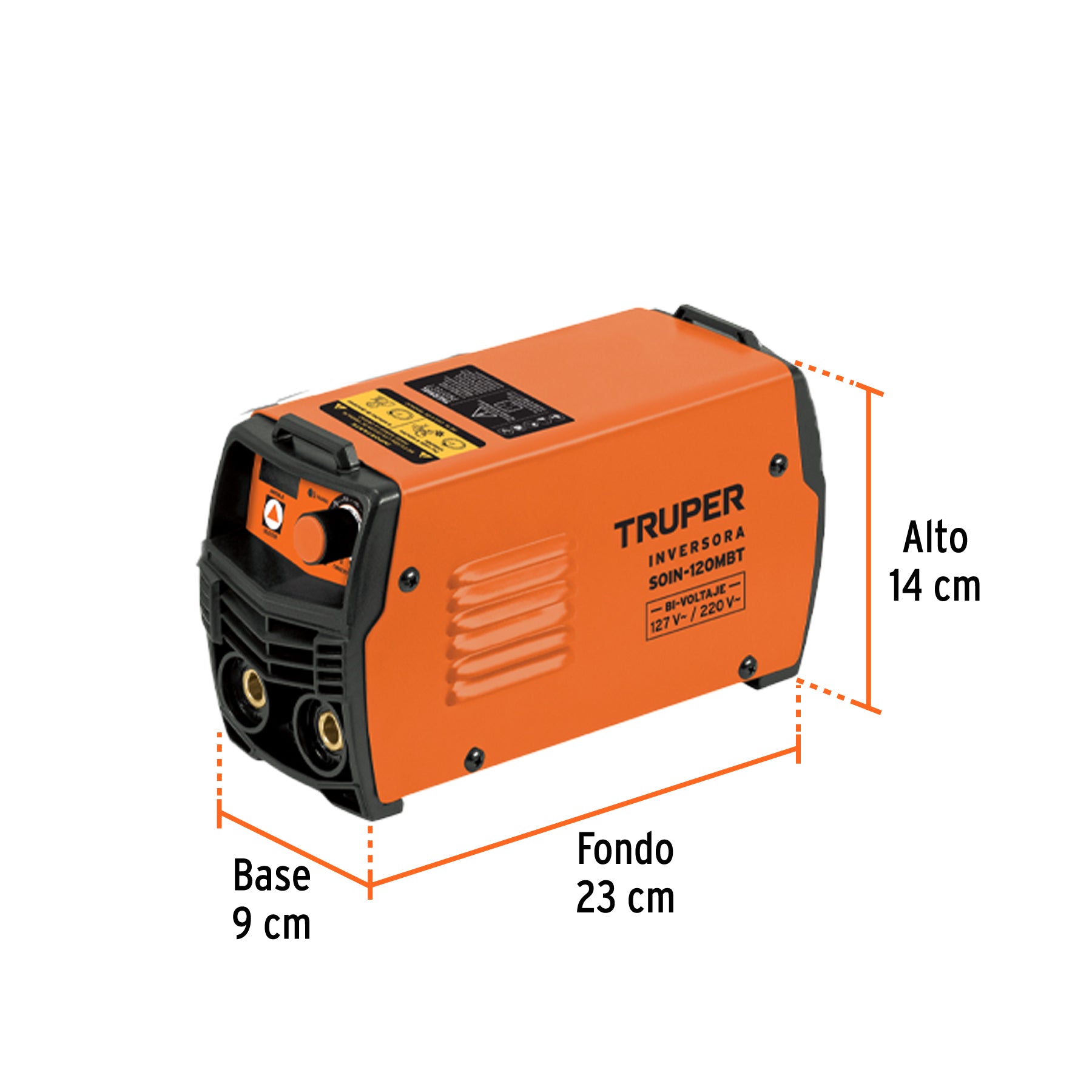 Mini soldadora inversora, 130A, bi-voltaje 127/220V, TRUPER