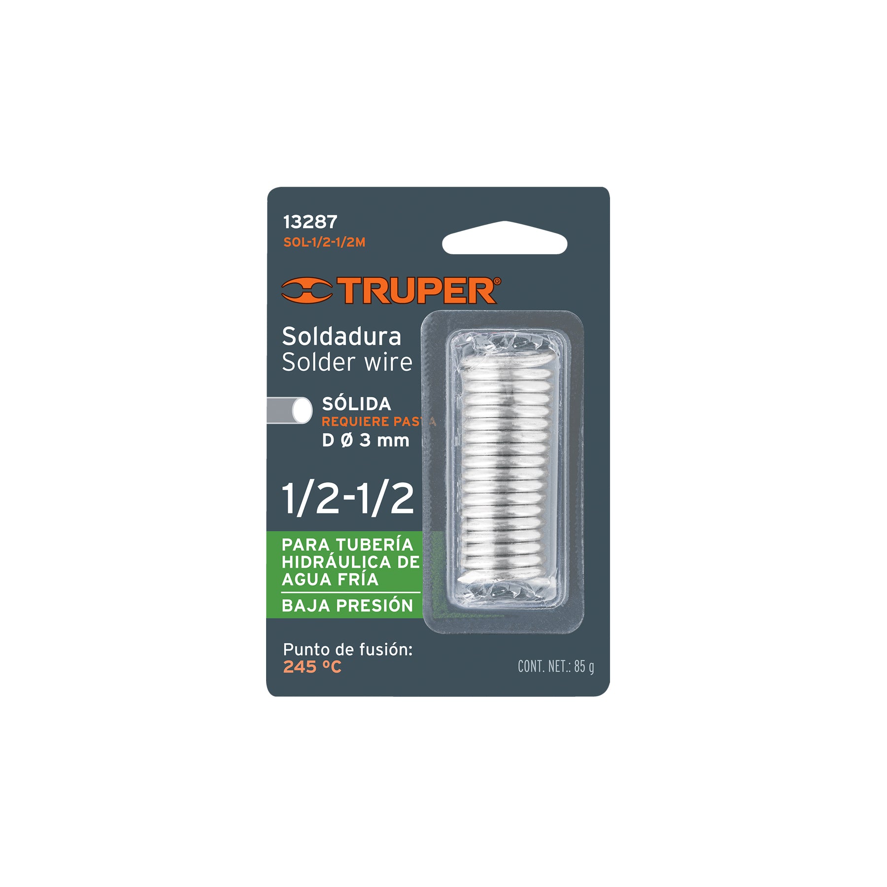 Mini soldadura sólida 1/2-1/2, tubería de baja presión, 85 g