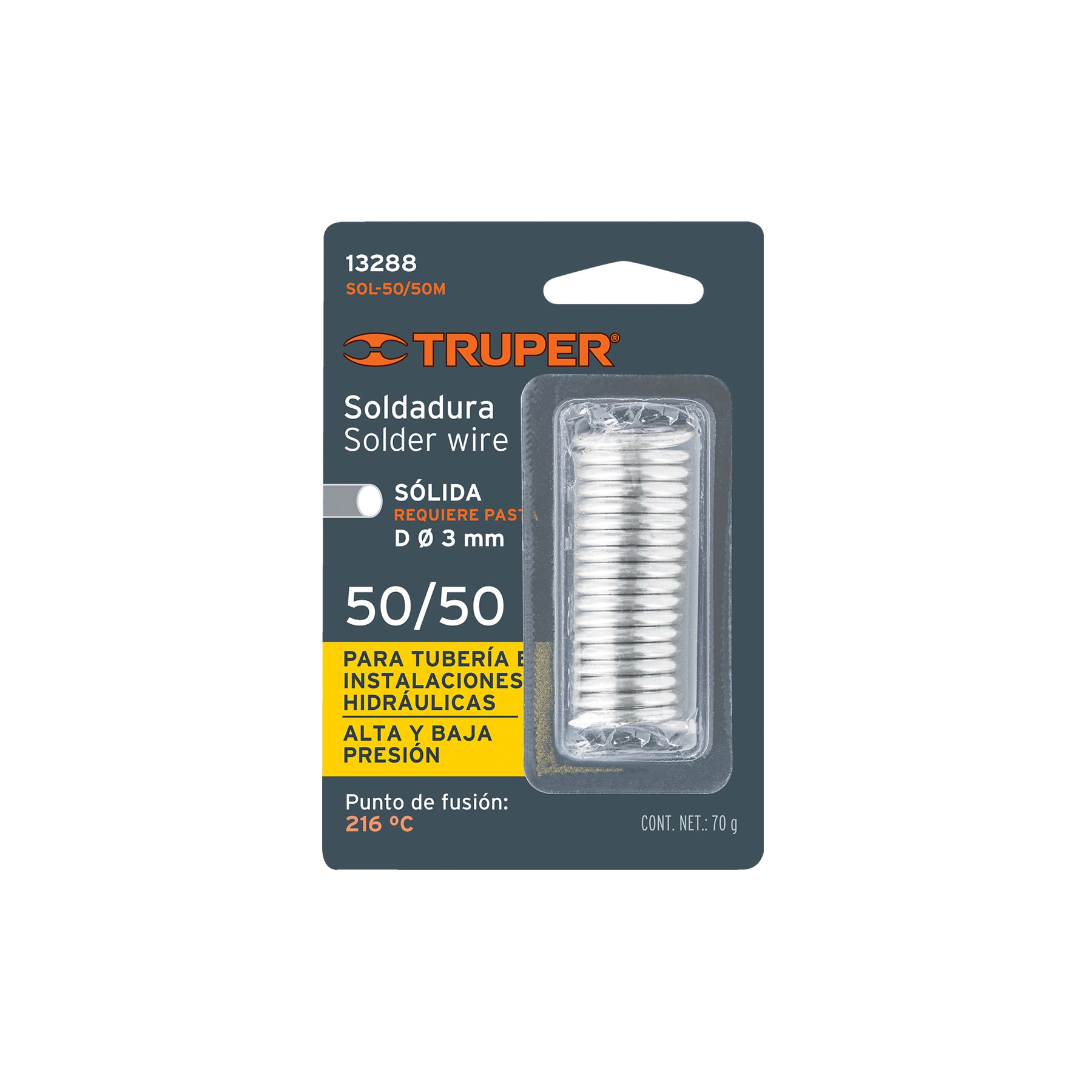 Mini soldadura sólida 50/50 para tubería hidráulica, 70 g