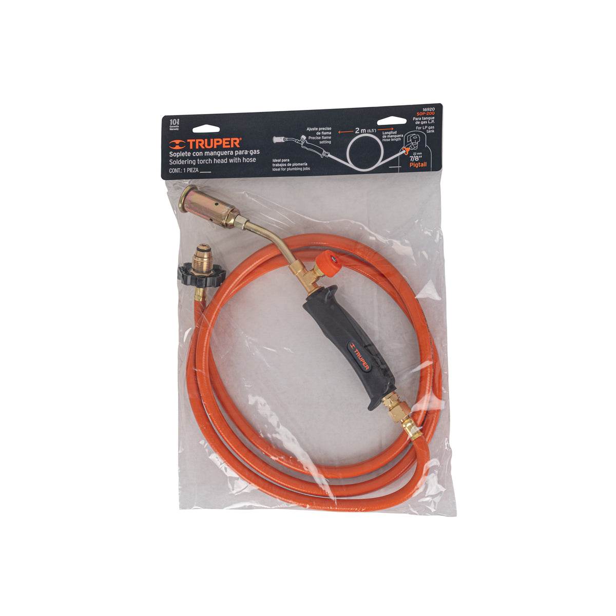 Soplete con manguera para gas, 200 PSI