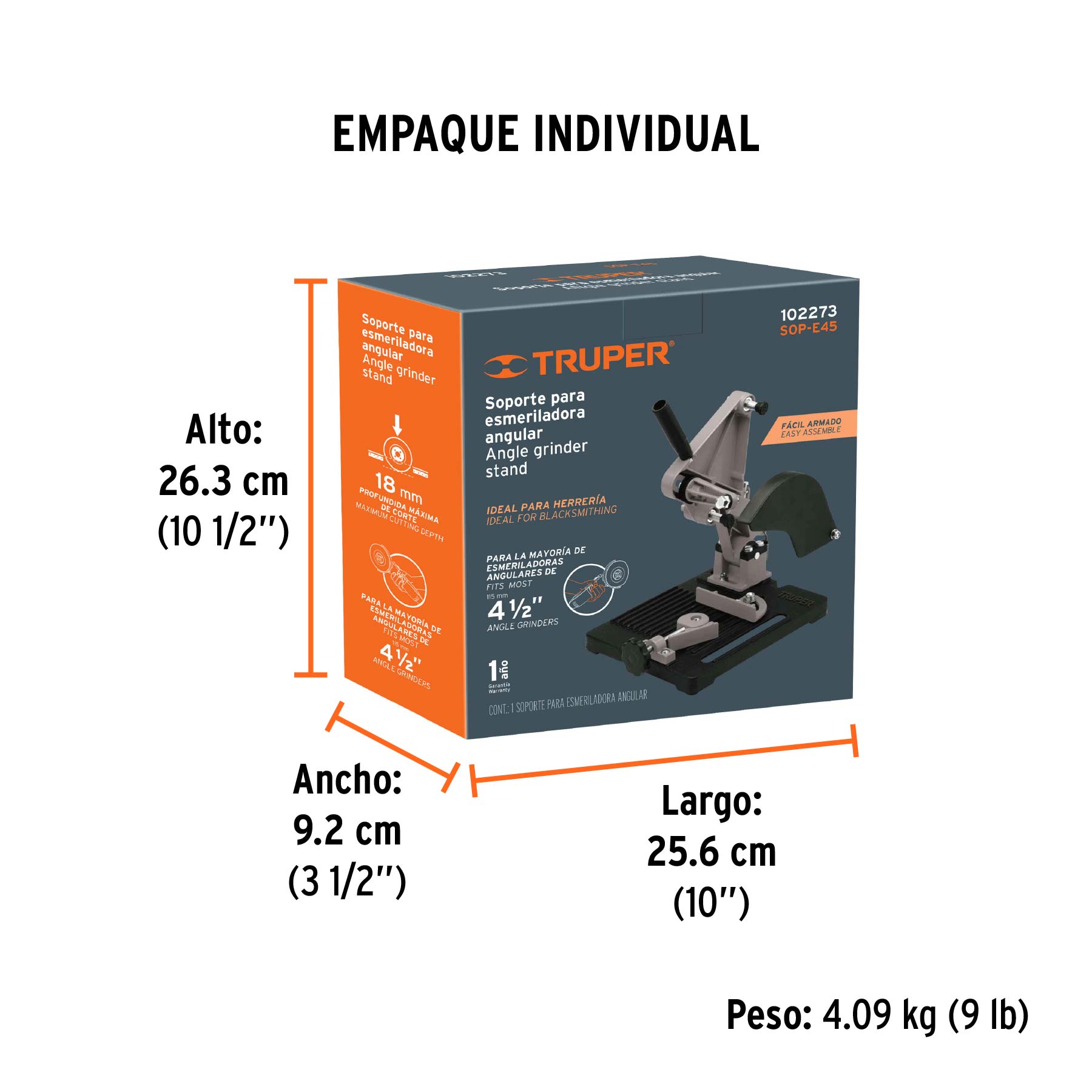 Soporte para esmeriladora angular de 4 1/2', Truper