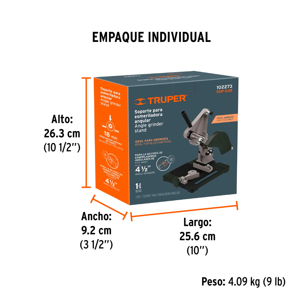 Soporte para esmeriladora angular de 4 1/2', Truper