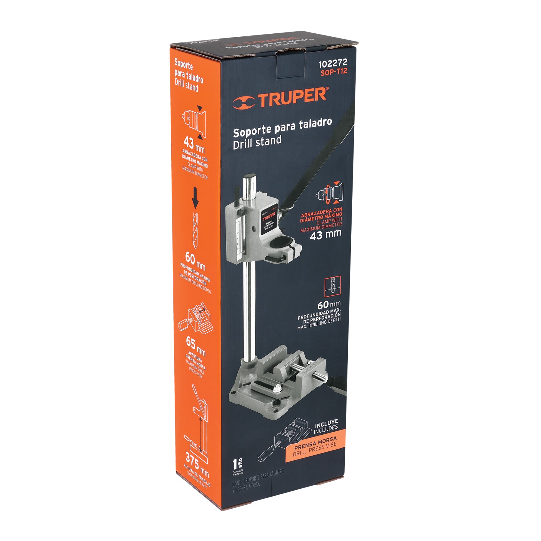 Soporte vertical para taladro 3/8'-1/2', Truper