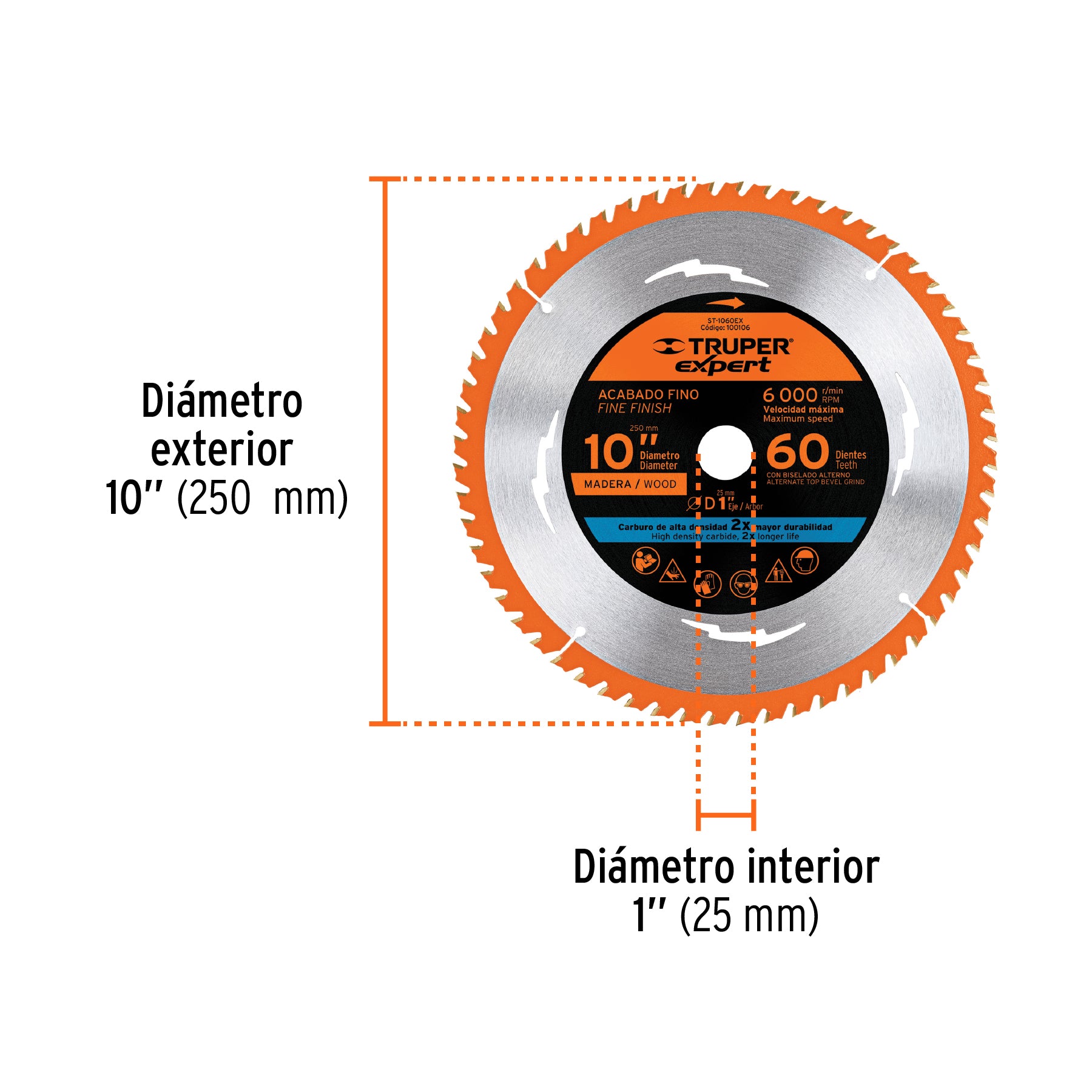 Disco sierra, madera 10", 60dpp, Expert