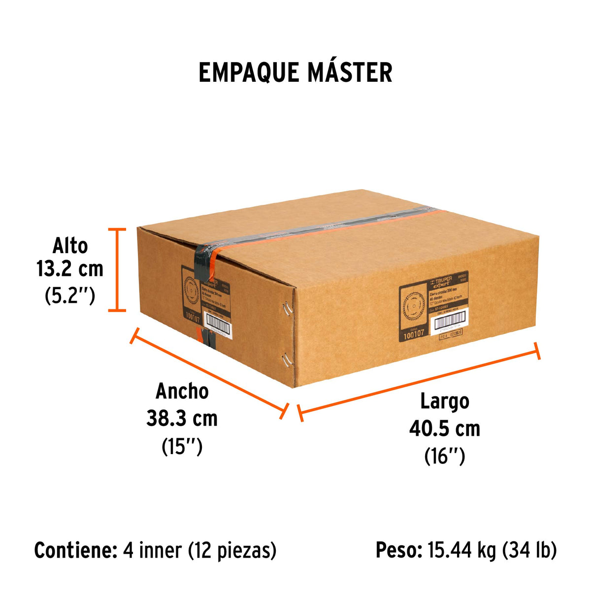 Disco sierra p/madera 12", 40dpp, centro 1", Expert