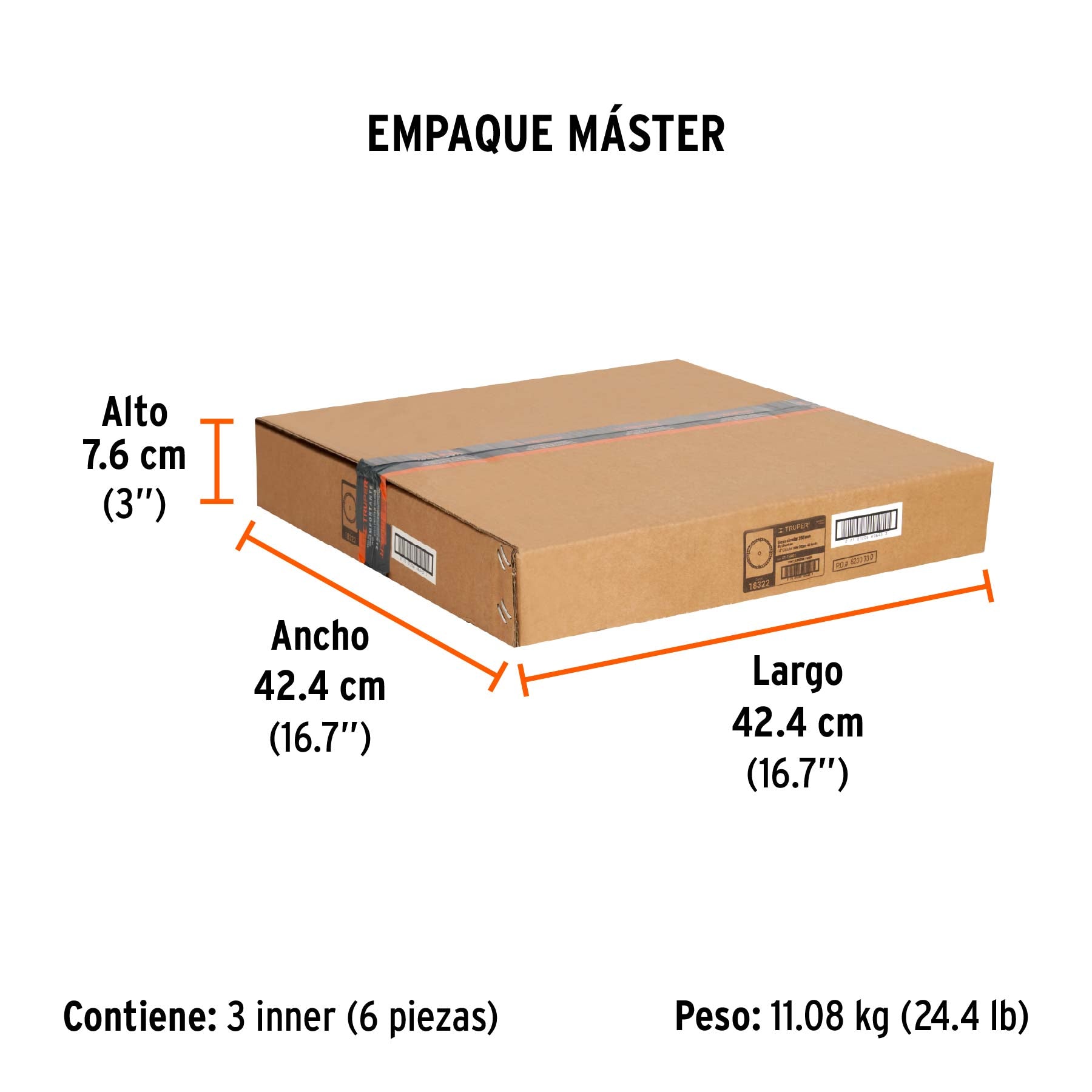 Disco sierra p/madera 14", 40 dientes, centro 1"