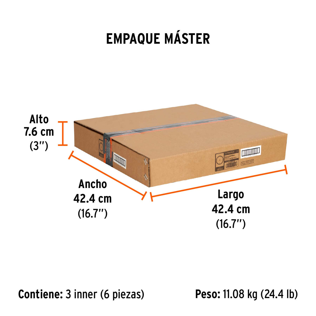 Disco sierra p/madera 14", 40 dientes, centro 1"
