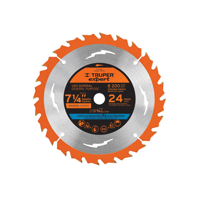 Disco sierra p/madera 7-1/4", 24dpp, centro 5/8",Expert