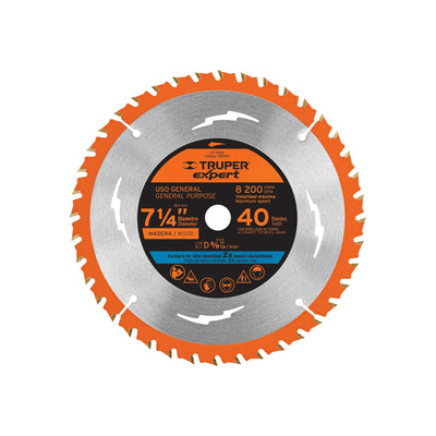 Disco sierra p/madera 7-1/4", 40dpp, centro 5/8",Expert