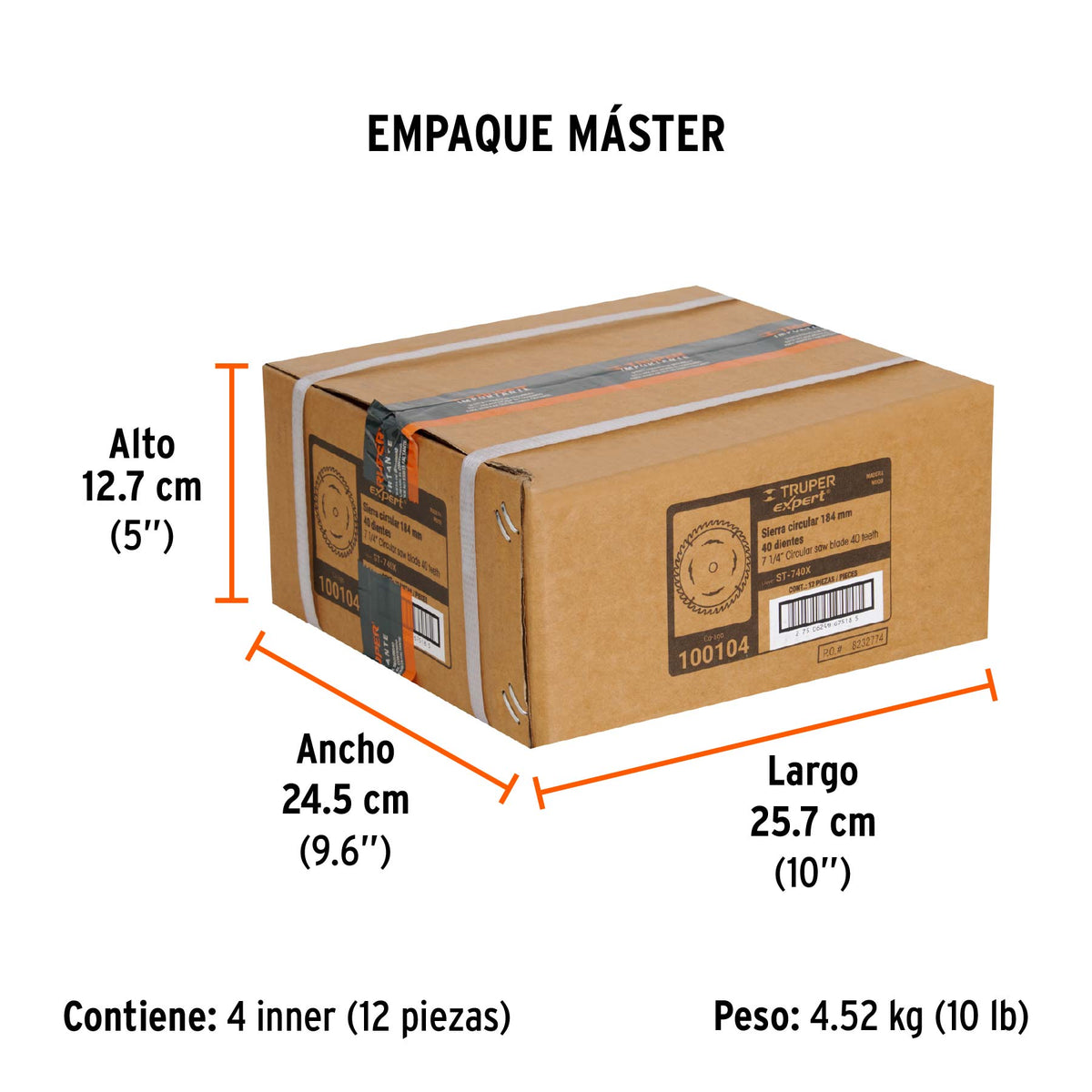 Disco sierra p/madera 7-1/4", 40dpp, centro 5/8",Expert