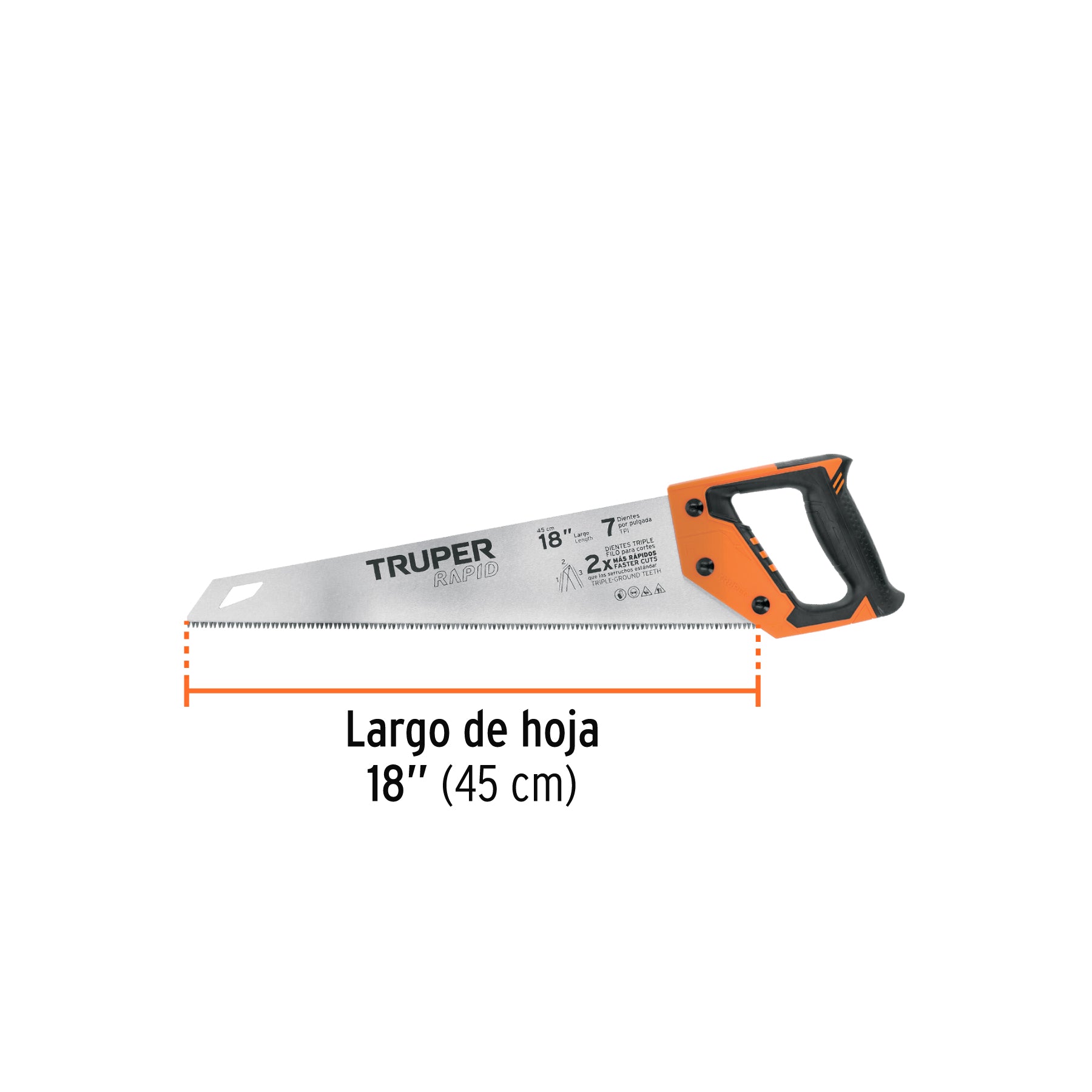 Serrucho Rapid 18', mango Comfort grip