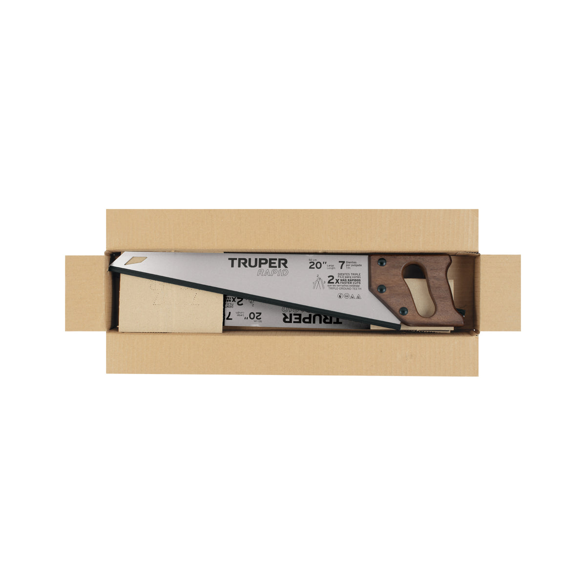 Serrucho Rapid 20", 7 DPP, mango de madera, TRUPER