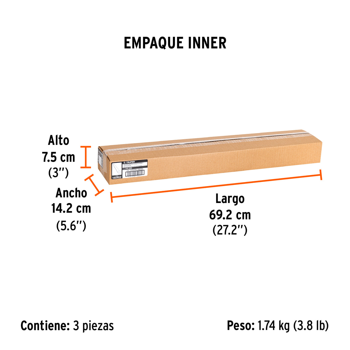 Serrucho Rapid 22", 7 DPP, mango de madera, TRUPER