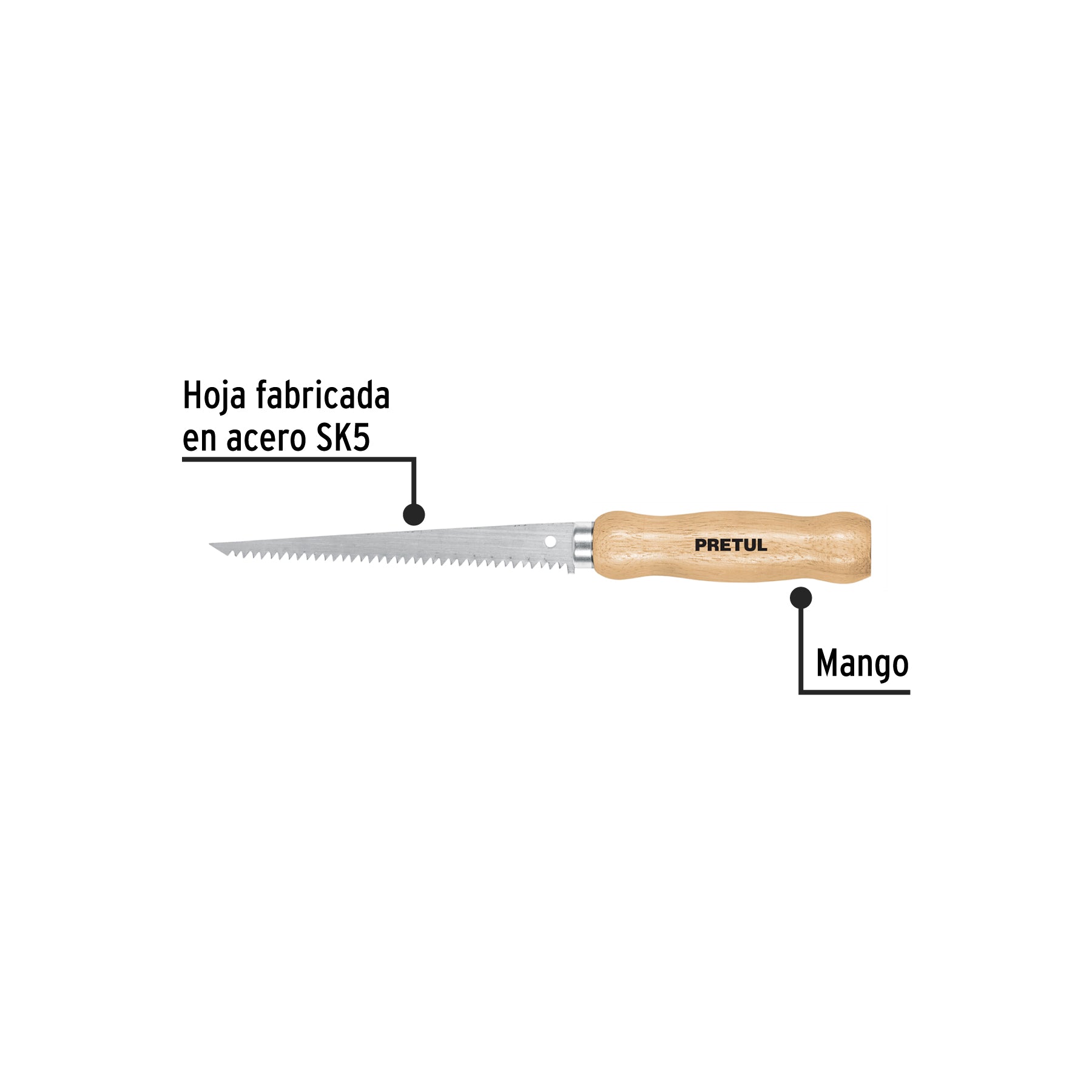Serrucho para muros de yeso 6", Pretul