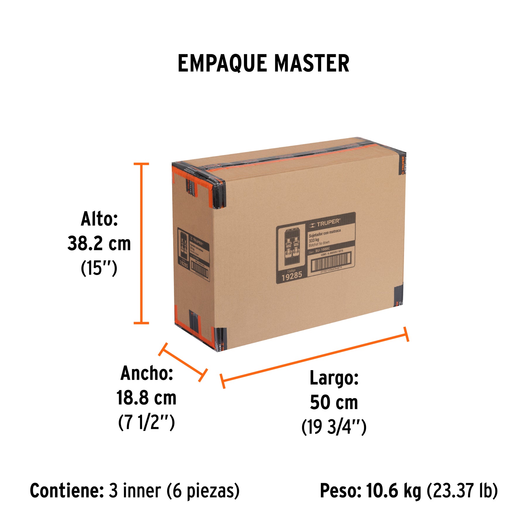 Sujetadores con matraca, carga máxima 1000 kg, 2 piezas