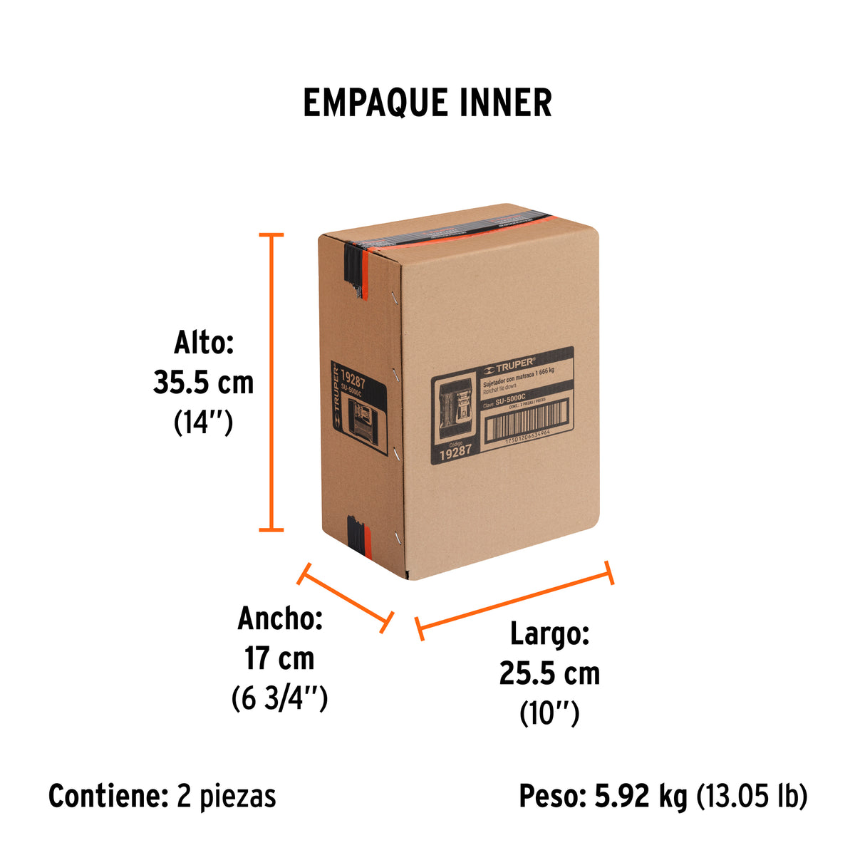 Sujetadores con matraca, carga máxima 5000 kg