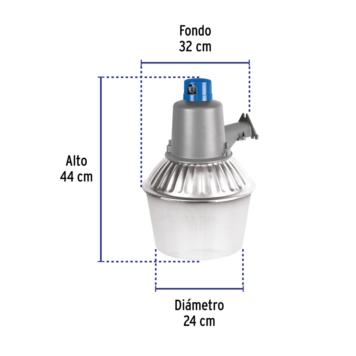Suburbano metálico con fotocelda, 85W, 6500K, Fluorescente