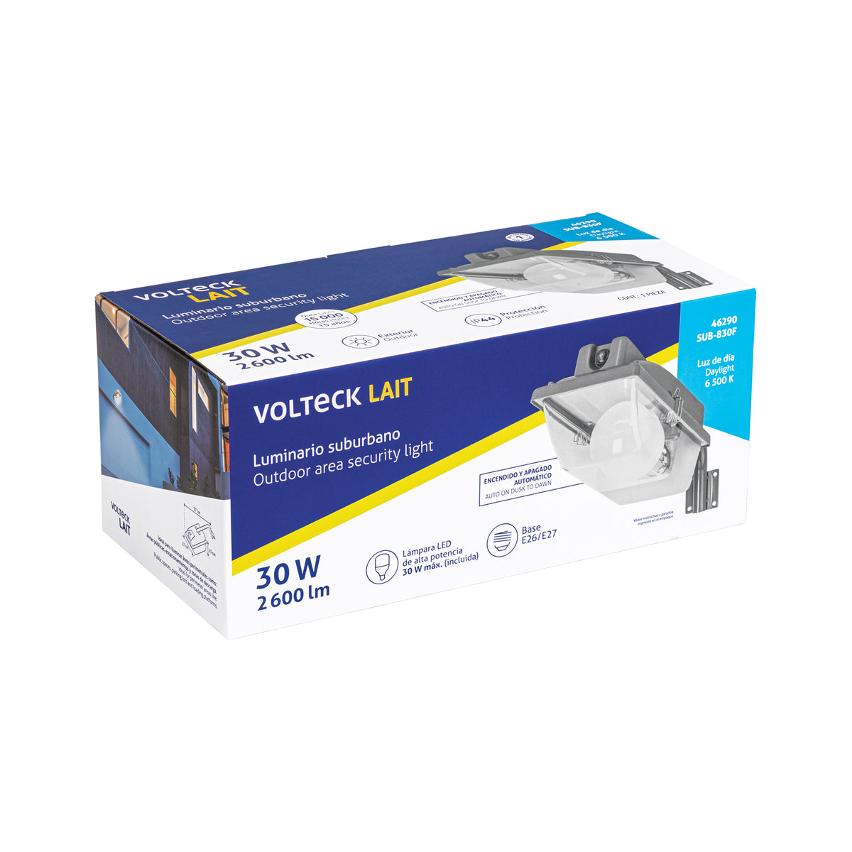 Suburbano ABS con fotocelda, 45W, 6500K, Fluorescente