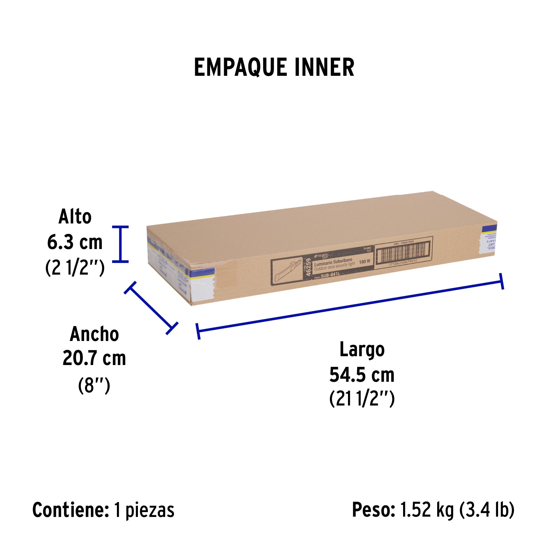 Luminario suburbano de LED, plano, de aluminio, 100 W