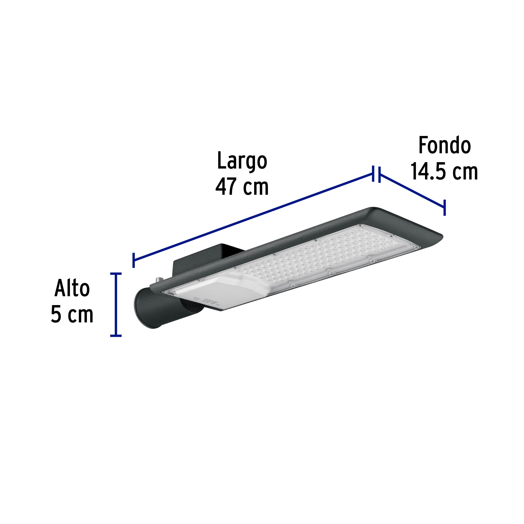 Luminario suburbano de LED, plano, de aluminio, 100 W