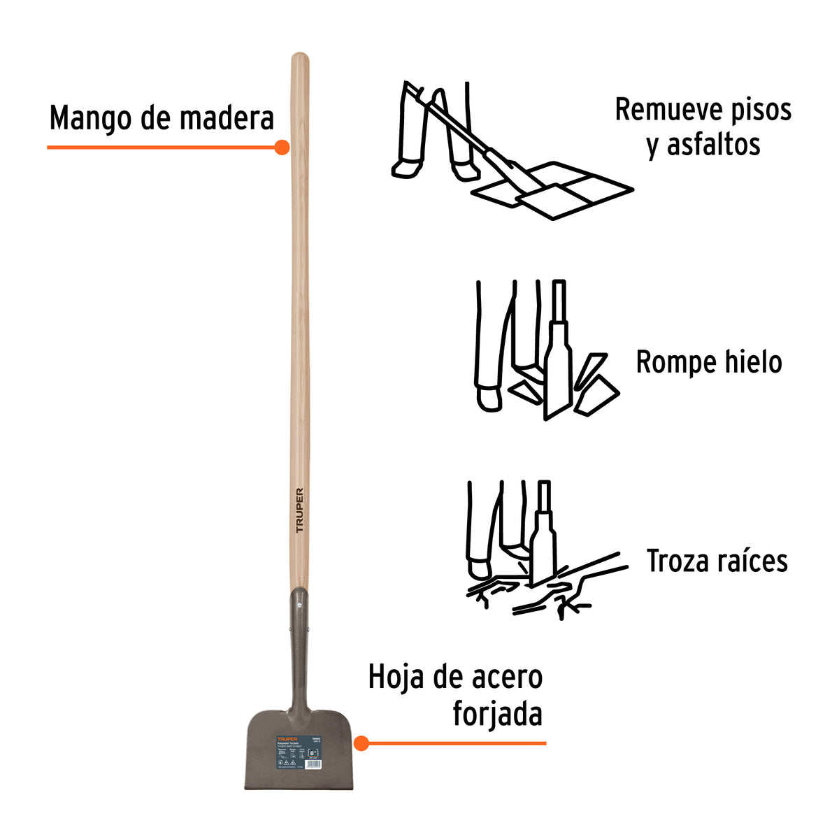 Raspador forjado de 8"