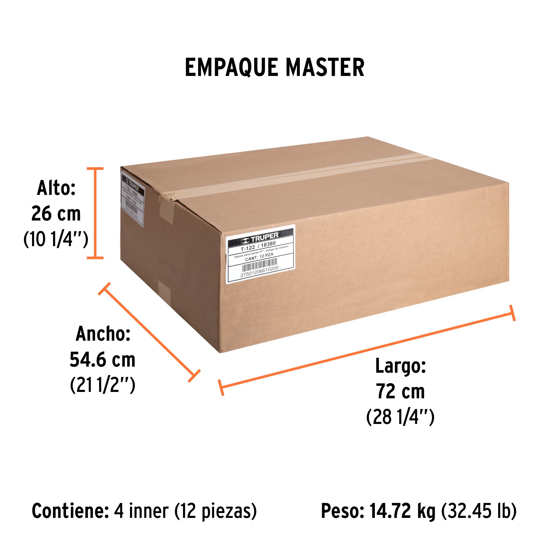 Tijeras para ramas 21", mango de madera