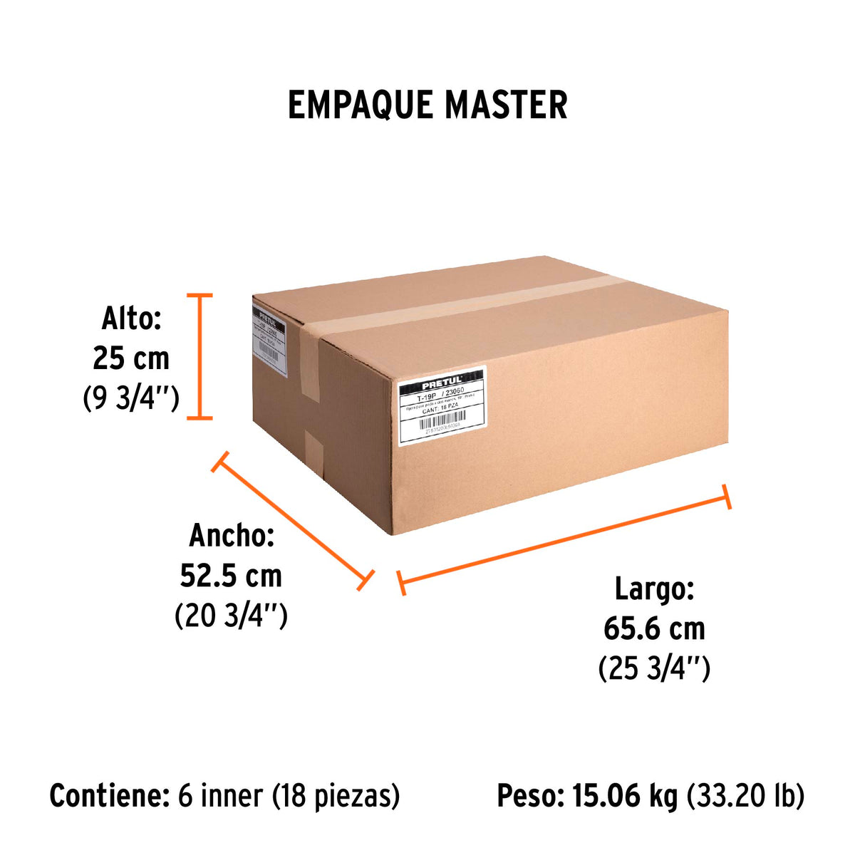 Tijera para poda, a dos manos 19", pretul