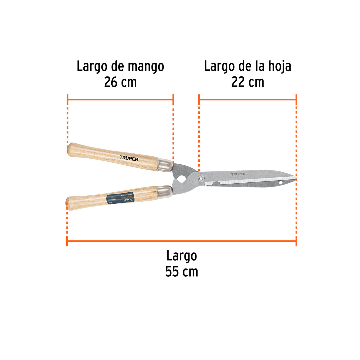 Tijera para poda, Classic, 55 cm, mango madera
