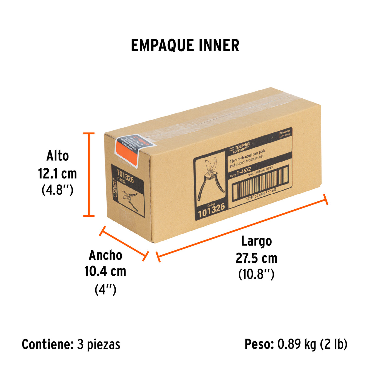 Tijera para poda 8" de aluminio forjado para zurdo, EXPERT