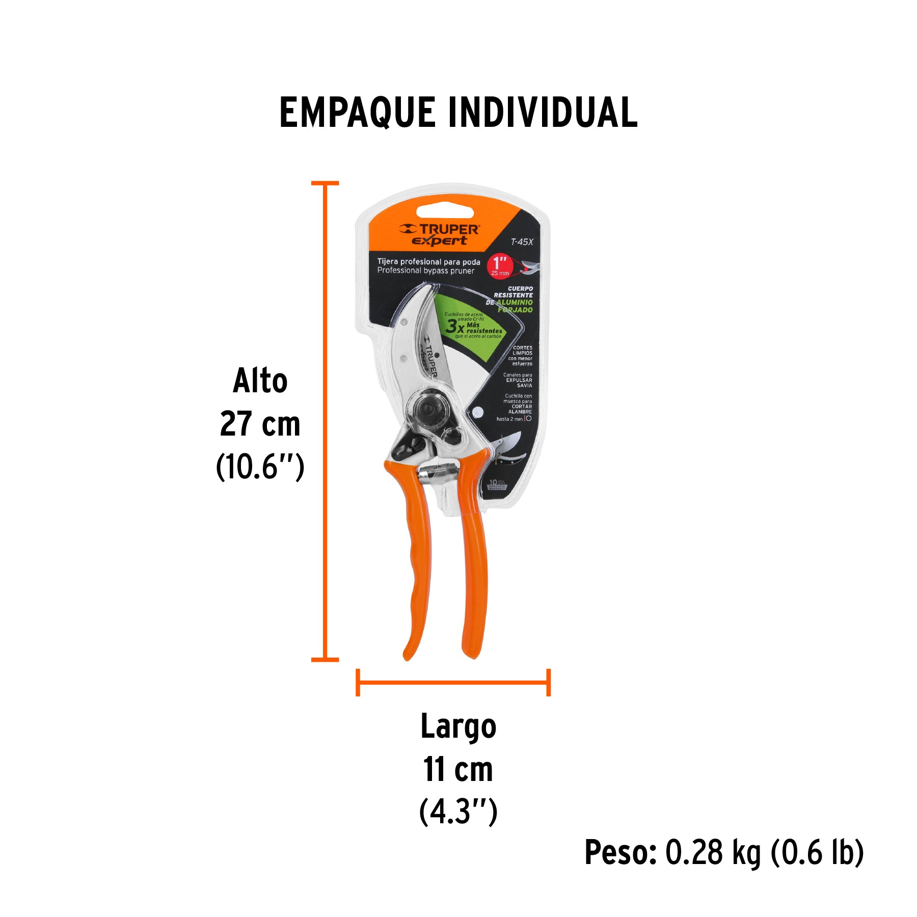Tijera para poda 8", profesional de aluminio