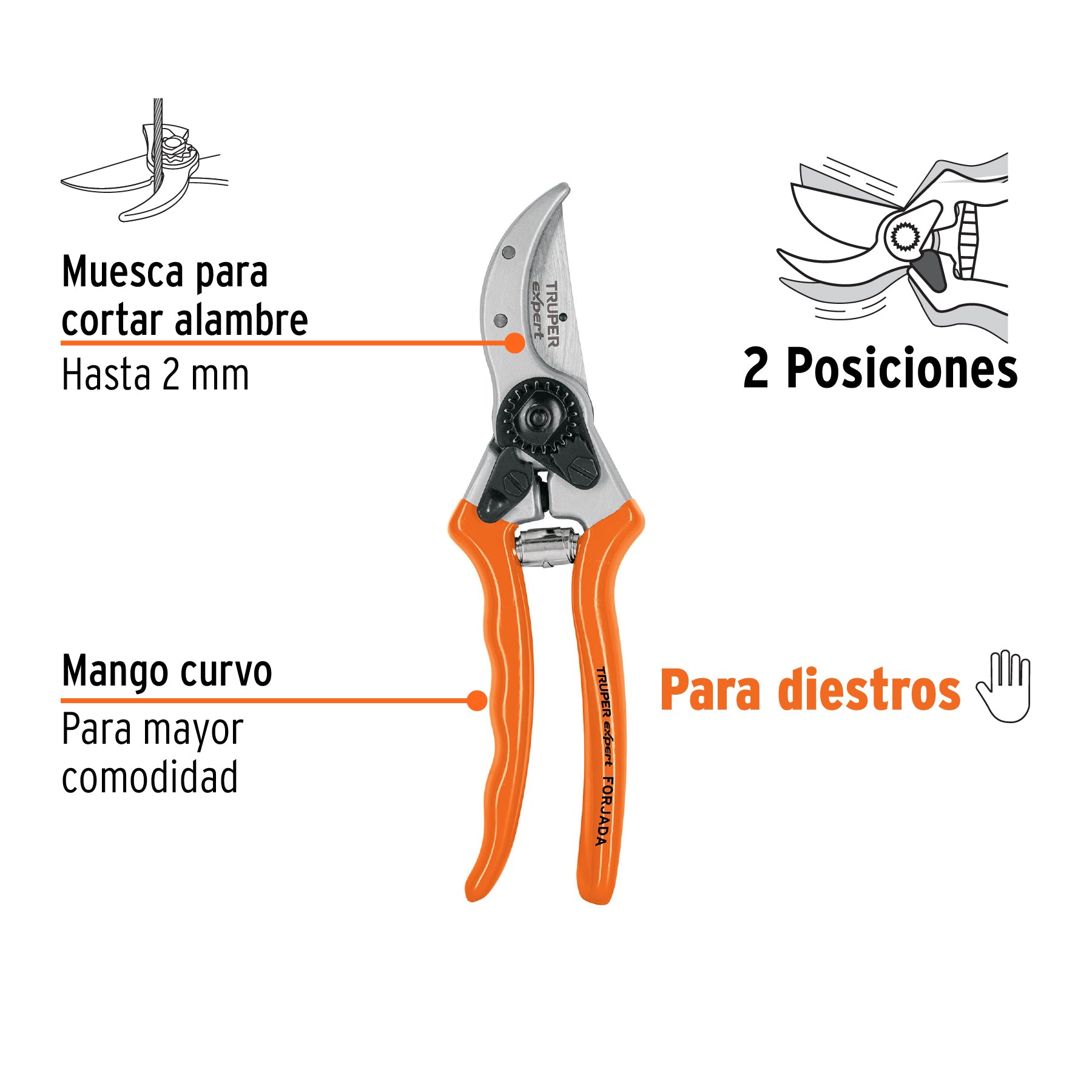 Tijera para poda 8", profesional de aluminio