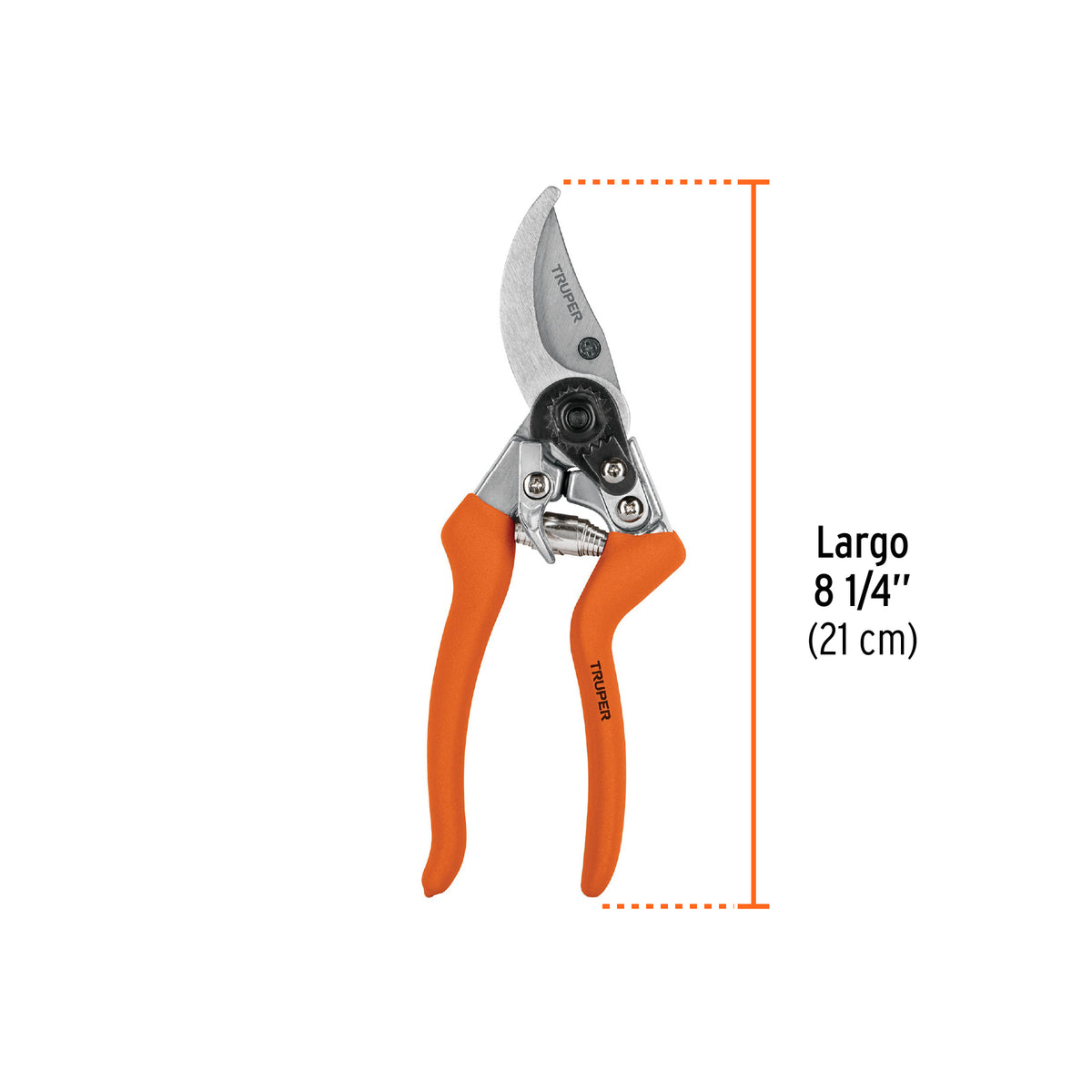 Tijera para poda 8",curva, cuerpo aluminio, cuchilla de paso