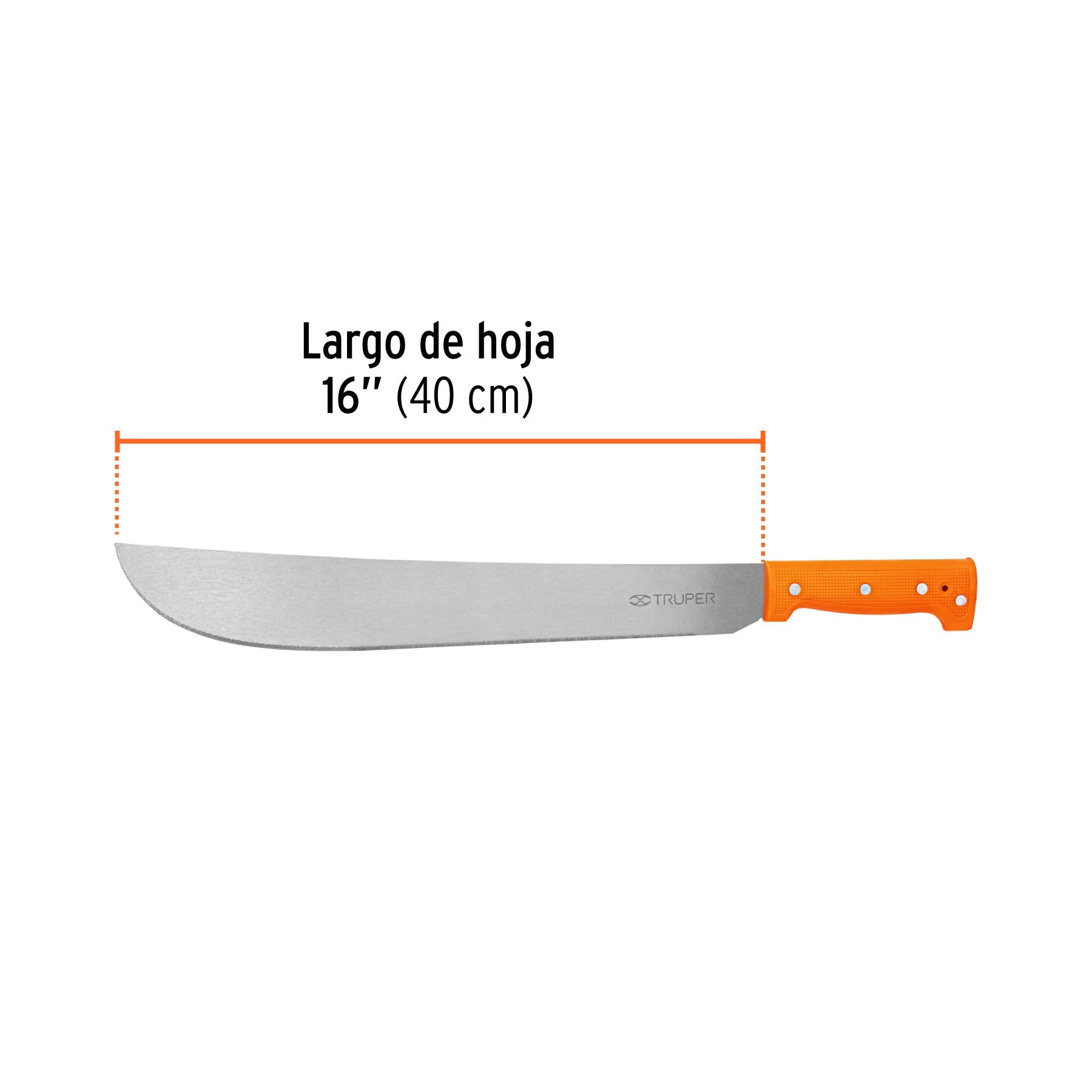Machete estándar 16" cacha naranja