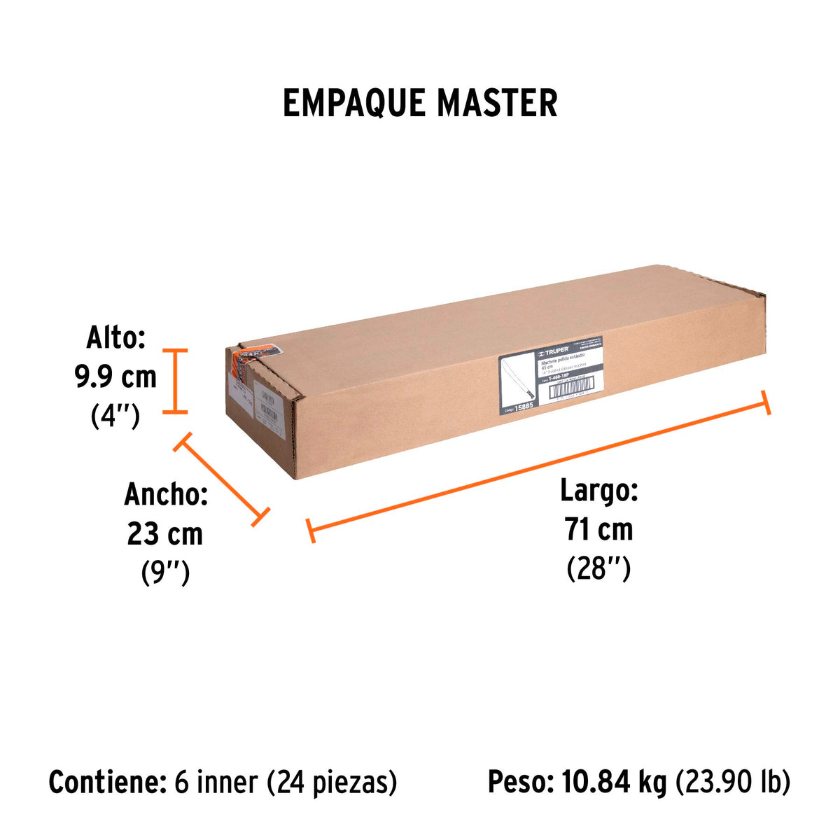 Machete estándar 18" cacha naranja